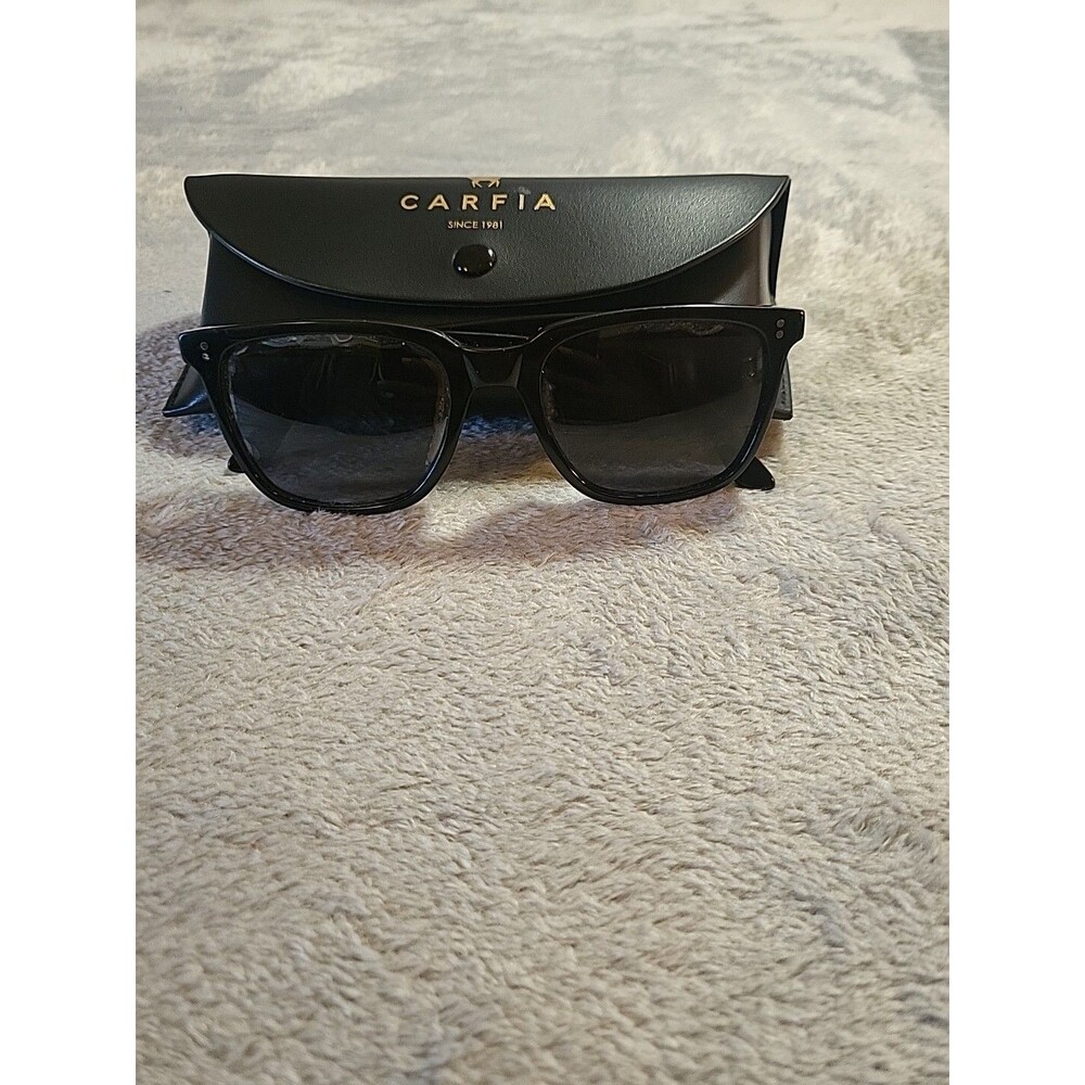 Carfia Womens Black CA5354 Polarized Square Shades Sunglasses w/ Case